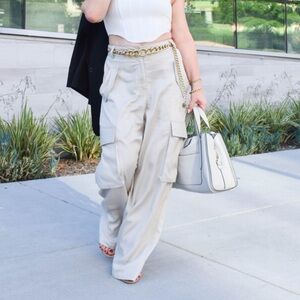 Karen Millen Light Gray Cargo Pants
